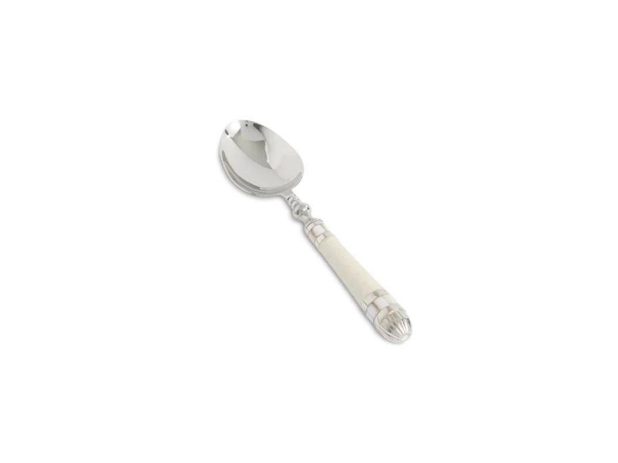 "Julia Knight Classic Snow-Themed Stainless Steel Serving Spoon – Elegant Dining Essential"
