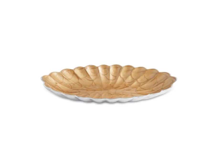 Julia Knight 16-Inch Oval Toffee Bowl - Handcrafted Peony Design, Elegant Serving Bowl for Dining & Decor