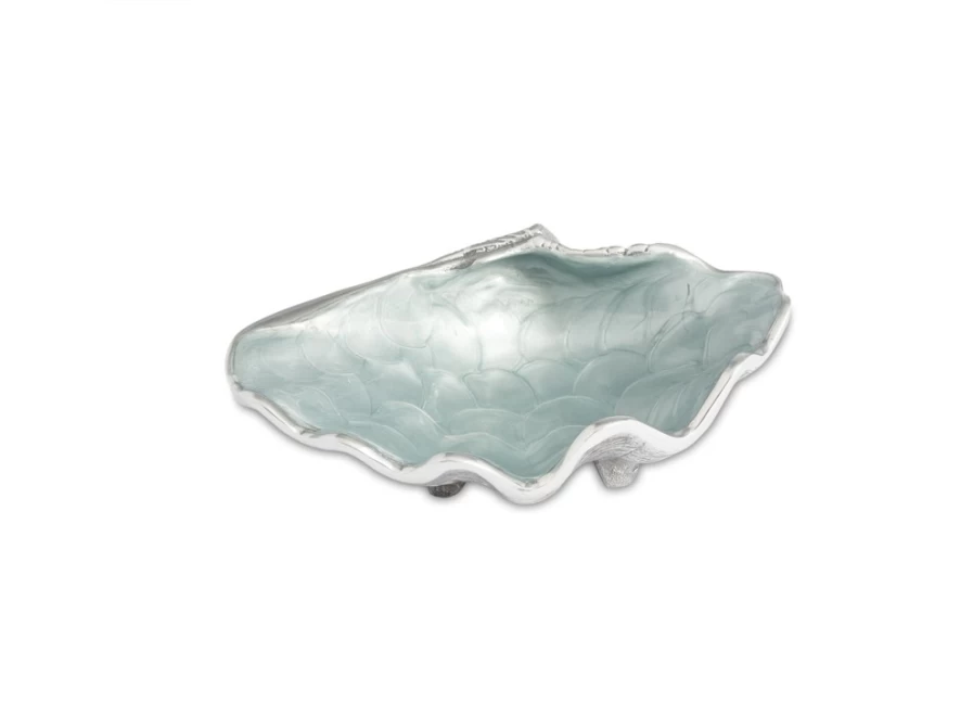 Julia Knight Tahitian Clam Shell Bowl - 8 Inch Handcrafted Hydrangea Decor, Beach Theme Home Accessory