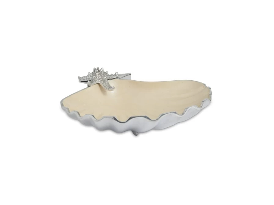 Julia Knight 15" Scallop Starfish Deep Bowl - Snow White Ceramic Serving Bowl