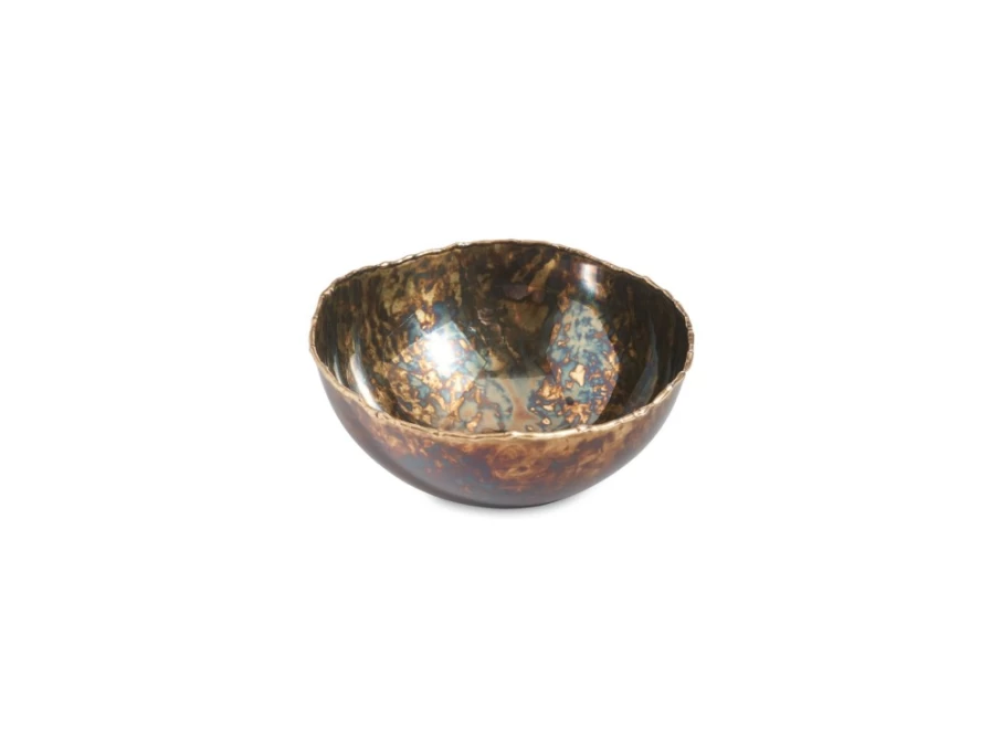 Julia Knight 4-Inch Rainbow Bronze Cascade Bowl - Handcrafted Decorative Bowl for Home Decor