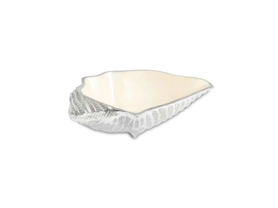 "Julia Knight 8.25 Inch Natural Conch Shell Bowl – Handcrafted Snow White Decorative Seashell"