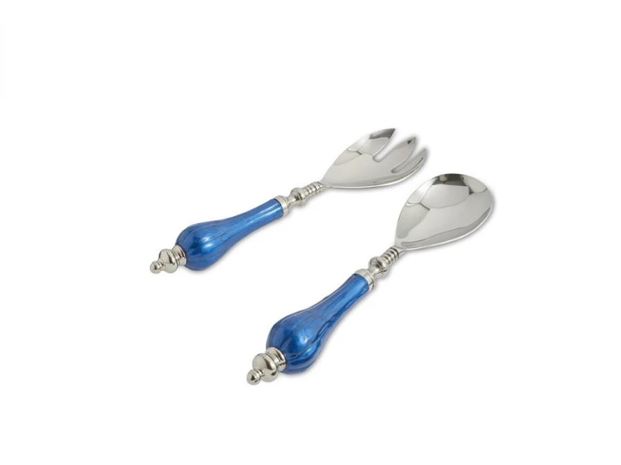 Julia Knight Sapphire Peony Salad Serving Set - Elegant Floral Tableware for Entertaining