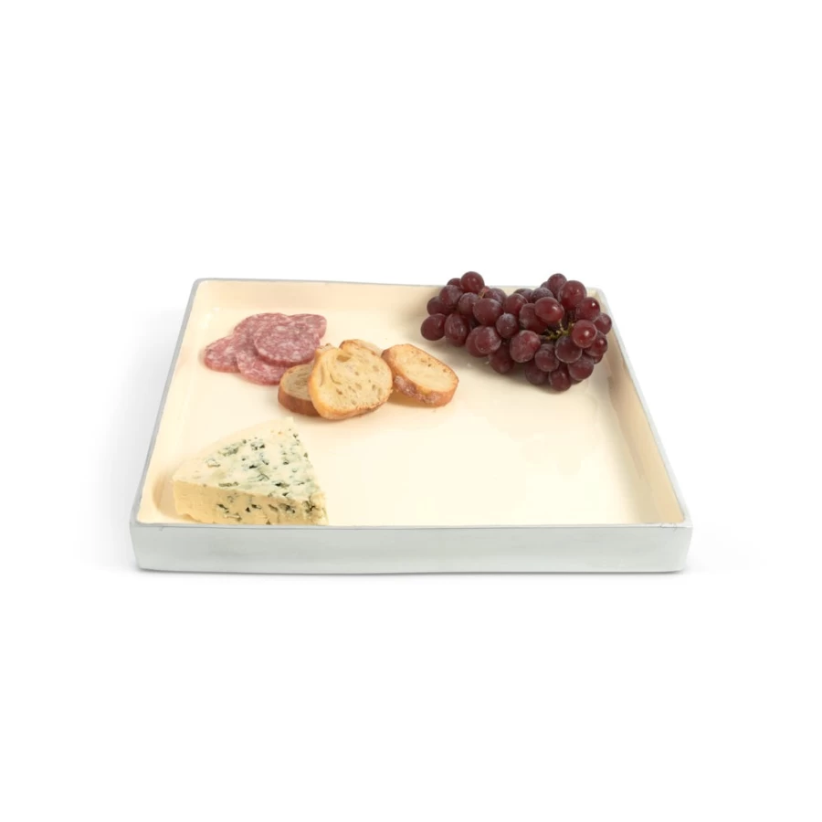 Julia Knight 12.5 Inch Square Serving Tray for Winter and Snow Theme Dining