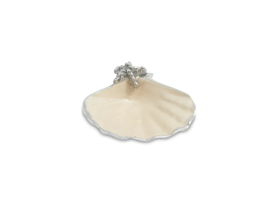 Julia Knight 4-Inch Scallop Starfish Deep Bowl – Snow White Decorative Seashell Serving Dish