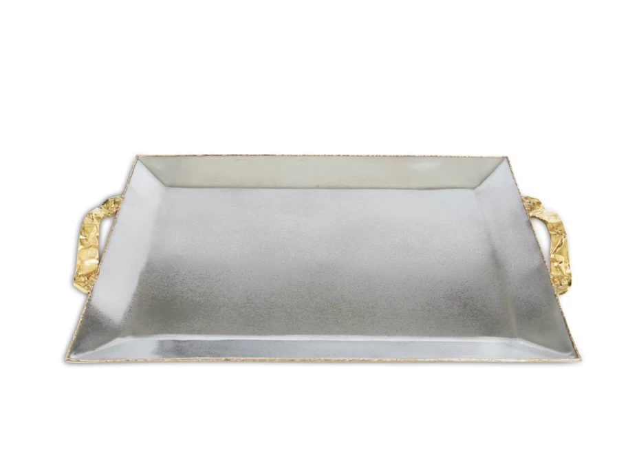 Julia Knight 20-Inch Frosted Glass Rectangular Serving Tray - Sierra Collection