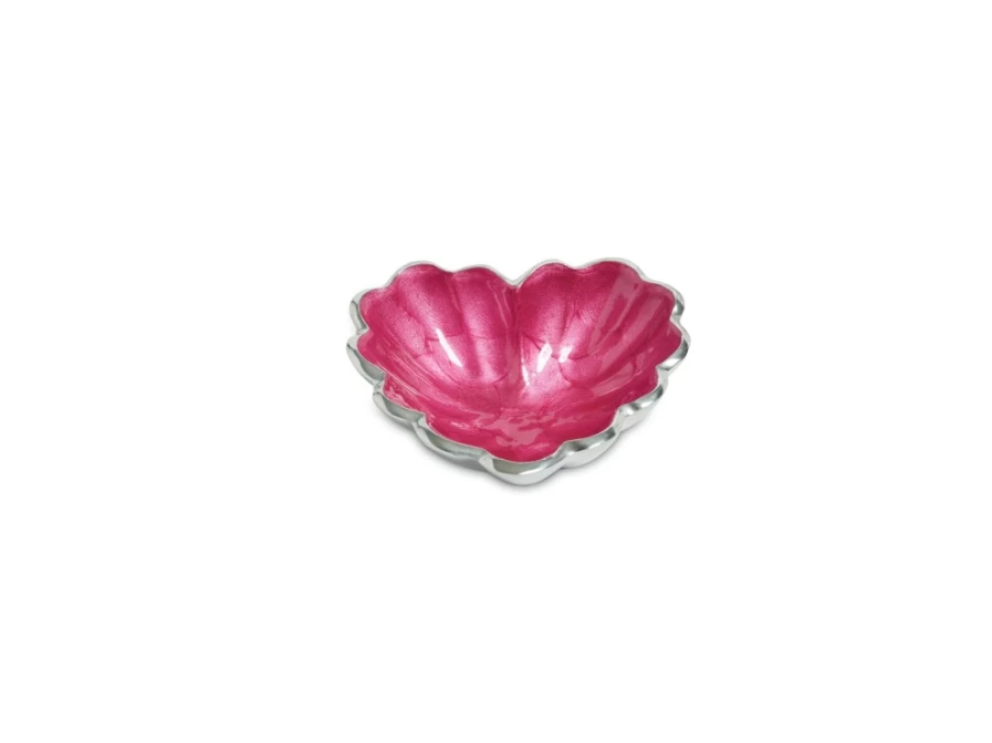 Julia Knight 4 Inch Heart Shaped Bowl - Raspberry Red Ceramic Dessert Dish