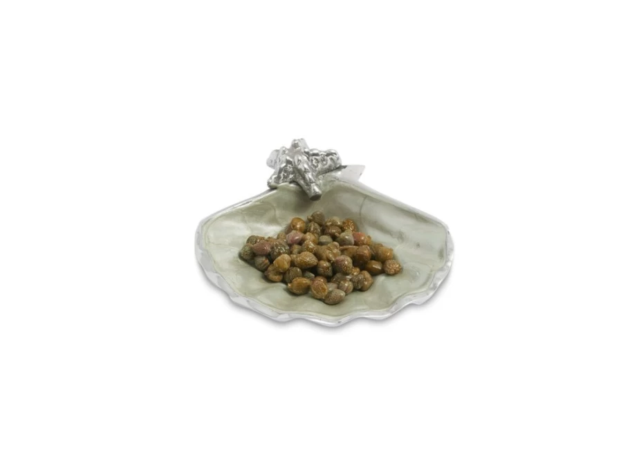 Julia Knight 4" Scallop Starfish Deep Bowl with Hydrangea Floral Design