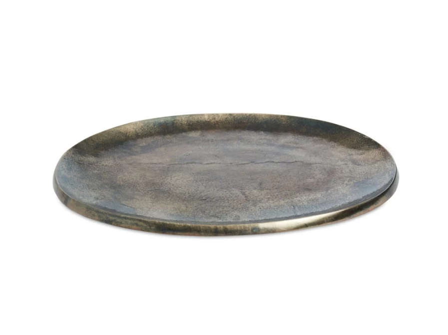 Julia Knight 15-Inch Steel Blue Eclipse Serving Platter for Elegant Dining
