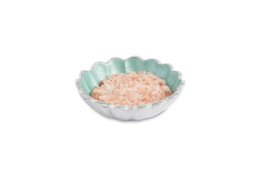 Julia Knight 4" Aqua Petite Bowl - Handcrafted Peony Design Ceramic Bowl for Home Decor