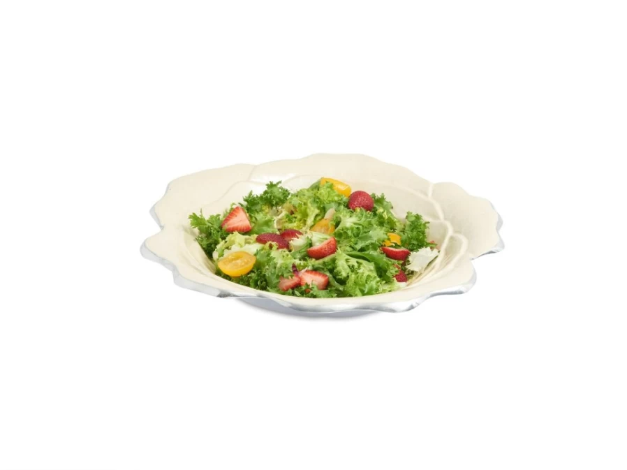 Julia Knight 15-Inch Rose Decorative Bowl for Snow-Themed Decor