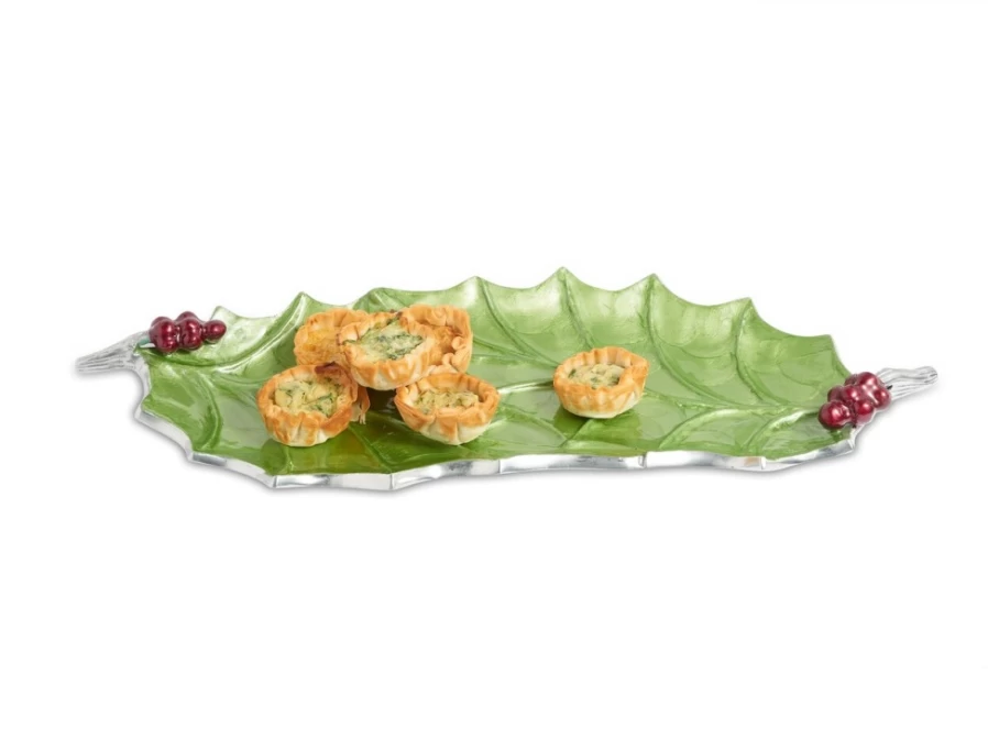 Julia Knight 16" Mojito Serving Tray - Holly Sprig Design for Entertaining