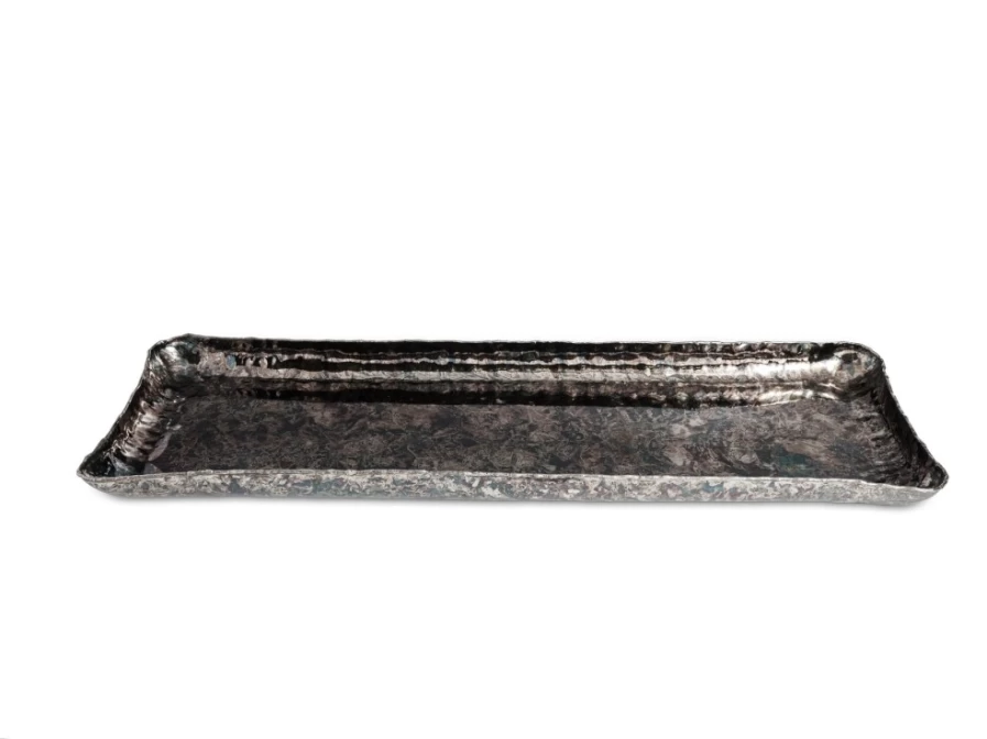 Julia Knight 17-Inch Graphite Rectangle Serving Tray - Elegant Cascade Design