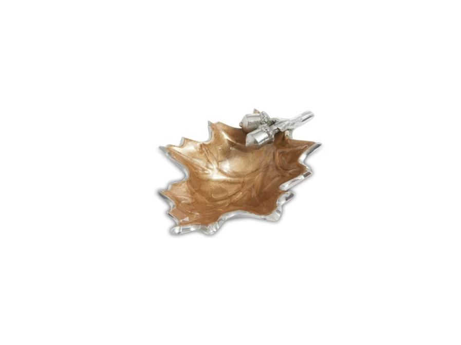 Julia Knight 6" Petite Toffee Bowl - Handcrafted Oak Leaf Design Ceramic Dessert Dish