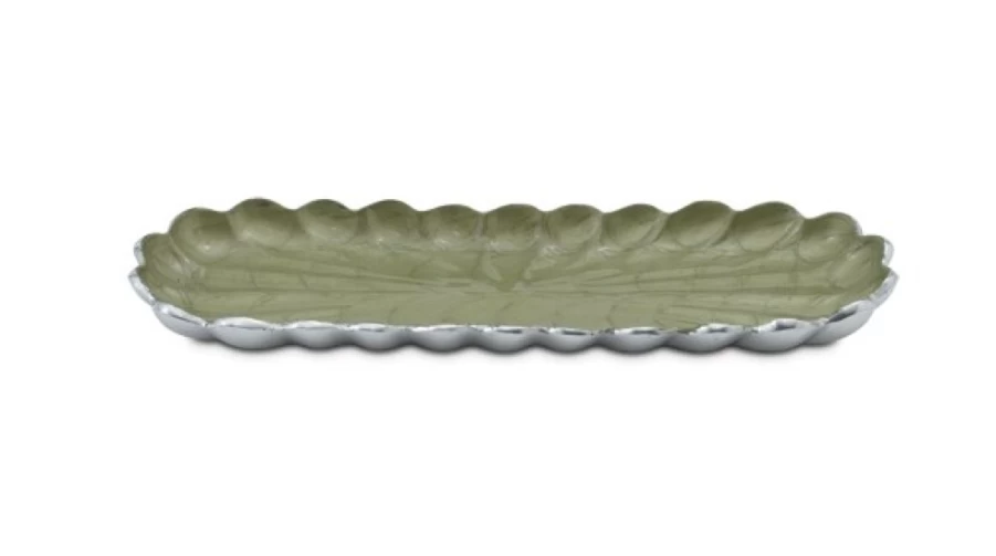 Julia Knight 14" Rectangular Serving Tray - Elegant Peony & Kiwi Design for Home Decor