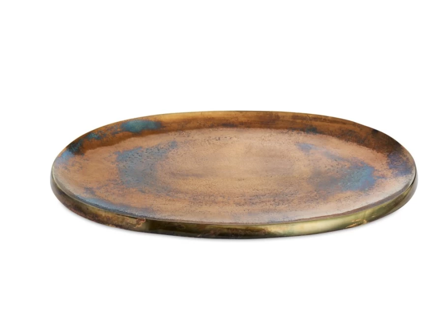 Julia Knight 15" Bronze Eclipse Serving Platter - Elegant Round Tray for Dining & Entertaining