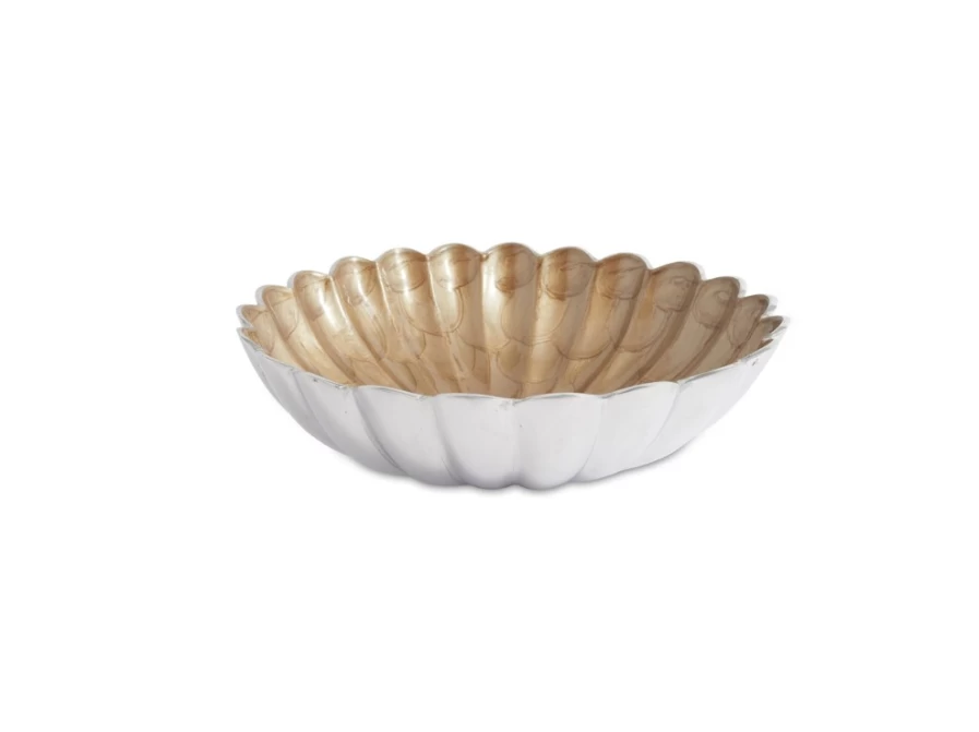 Julia Knight 12-Inch Round Deep Toffee Bowl Handcrafted Peony Design