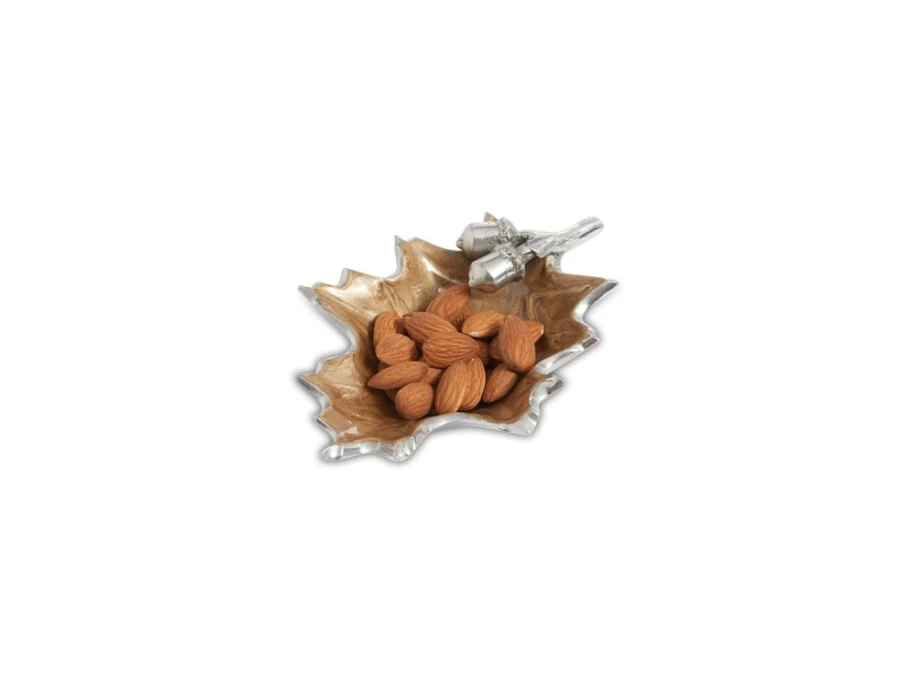 Julia Knight 6" Petite Toffee Bowl - Handcrafted Oak Leaf Design - Elegant Serving Dish for Desserts & Snacks