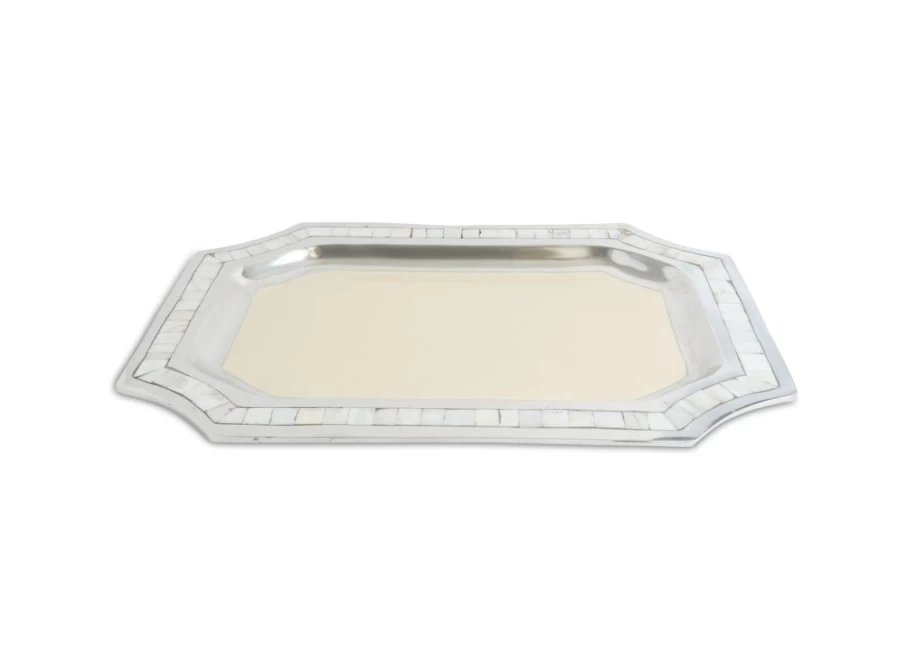 Julia Knight 20-Inch Octagonal Serving Tray Classic Snow Design for Dining & Entertaining