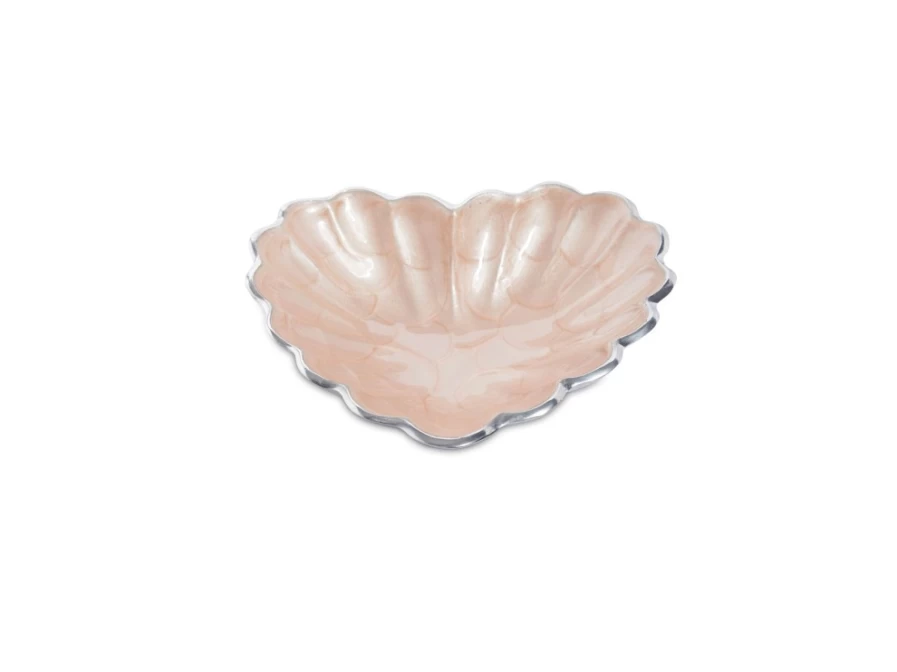 Julia Knight 7-Inch Heart-Shaped Bowl - Pink Ice Glass Decorative Serving Dish