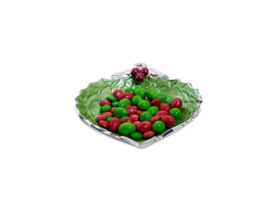 Julia Knight 7-Inch Mojito Green Ornamental Bowl - Holly Sprig Design