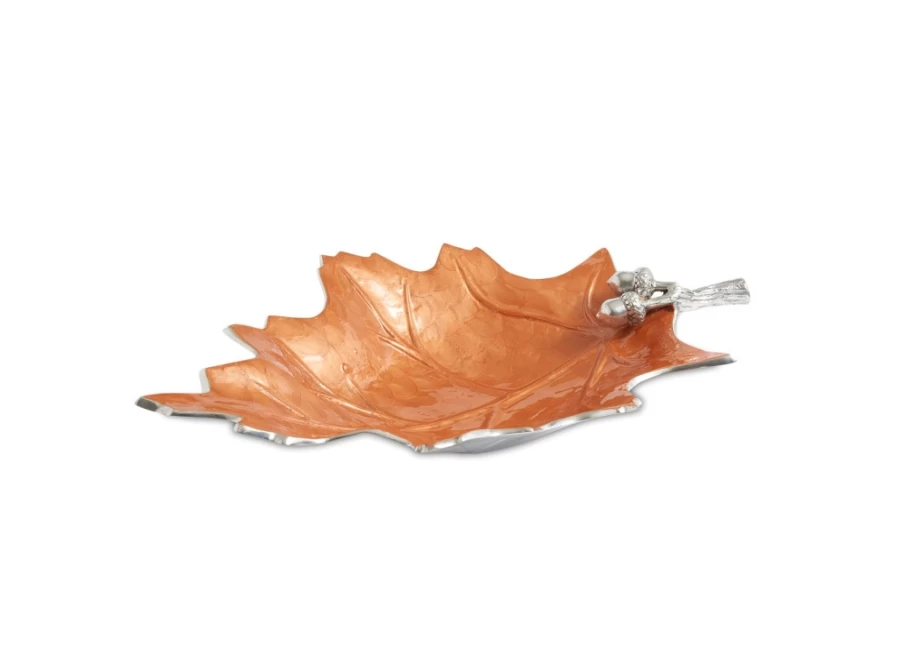Julia Knight 19-Inch Oak Leaf Shaped Spice Serving Bowl – Handcrafted Decorative Kitchenware