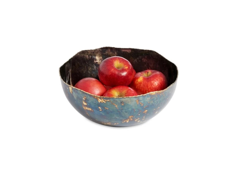 Julia Knight 10-Inch Rainbow Bronze Cascade Bowl - Handcrafted Decorative Serving Bowl
