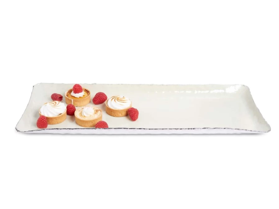 Julia Knight 17-Inch Rectangular Serving Tray in Cloud White - Cascade Collection