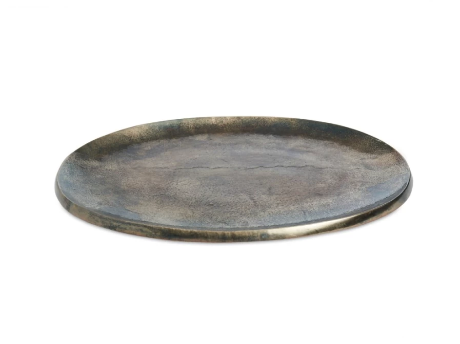 Julia Knight 15" Steel Blue Eclipse Serving Platter for Elegant Dining