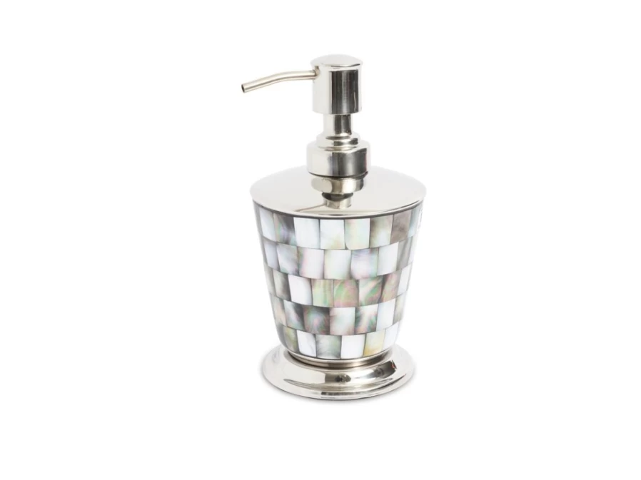 Julia Knight 7" Classic Tahitian Pearl Soap Dispenser - Elegant Bathroom Liquid Soap Pump