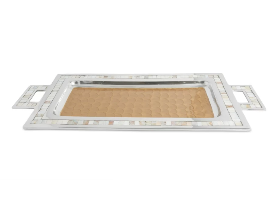 Julia Knight 25" Classic Rectangular Toffee Serving Tray with Handles - Elegant Dining & Entertaining