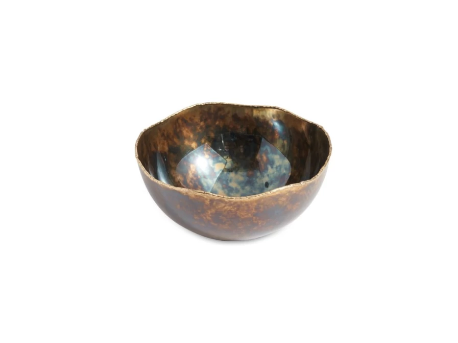 Julia Knight 6-Inch Rainbow Bronze Cascade Bowl - Handcrafted Decorative Bowl for Home Decor