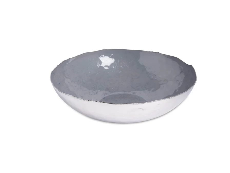 Julia Knight 14-Inch Shallow Mist-Colored Decorative Bowl for Dining & Serving