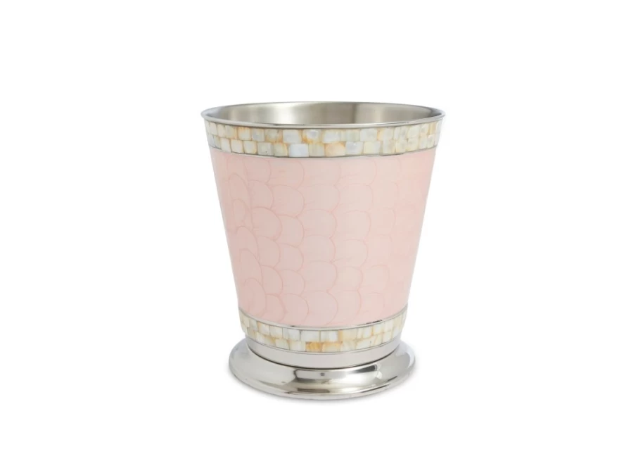 Julia Knight 9.75 Inch Pink Ice Classic Waste Basket - Small Trash Can for Bathroom, Bedroom, Office