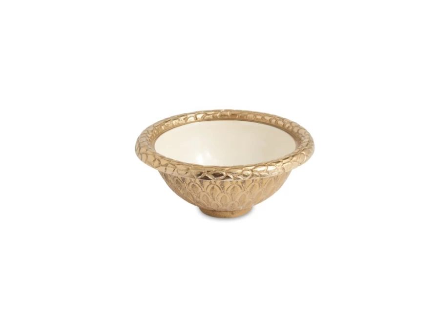 Julia Knight Florentine 4.25-Inch Round Gold Snow Decorative Bowl