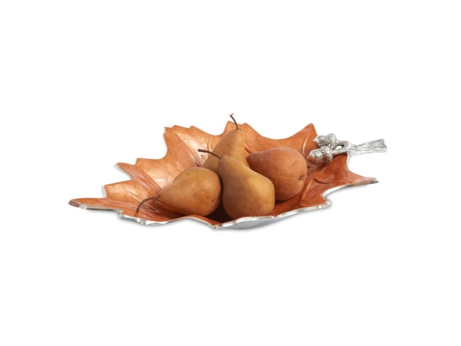 Julia Knight 19-Inch Oak Leaf Shaped Spice Serving Bowl – Handcrafted Decorative Kitchenware