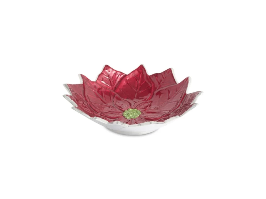 Julia Knight 9" Poinsettia and Pomegranate Decorative Bowl
