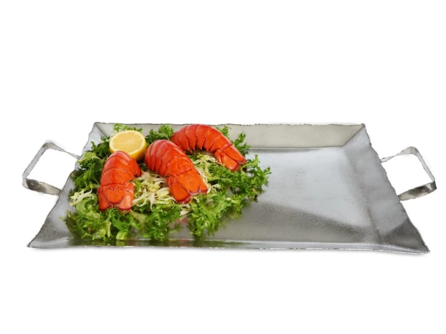 Julia Knight 20-Inch Frosted Plastic Tray with Handles – Durable Serving Tray for Entertaining