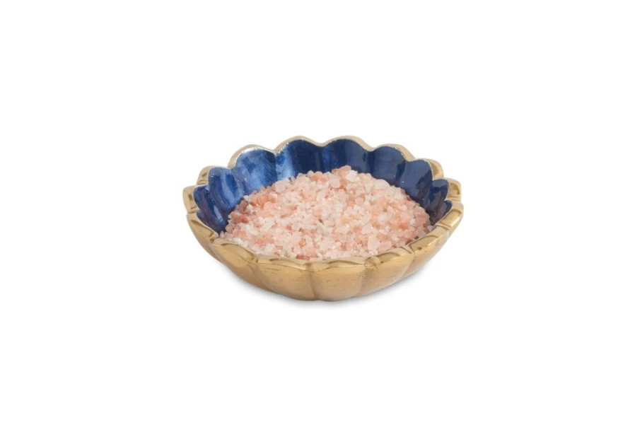 Julia Knight 4-Inch Petite Bowl with Gold Accents and Sapphire Decoration, Peony Design Fine China