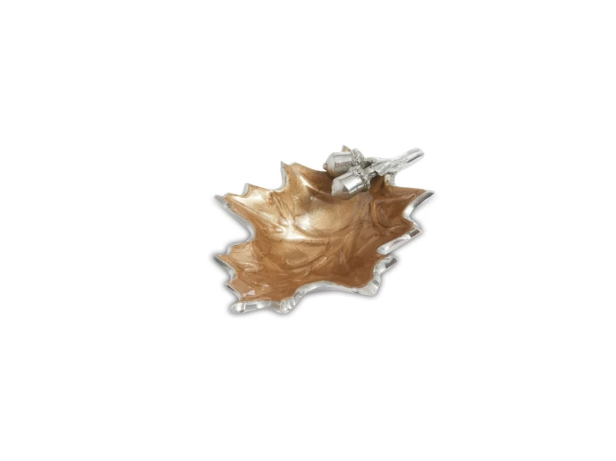 Julia Knight 6" Petite Toffee Bowl - Handcrafted Oak Leaf Design - Elegant Serving Dish for Desserts & Snacks