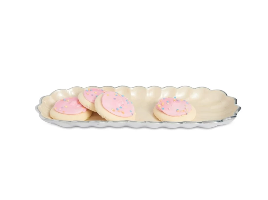 Julia Knight 14" Rectangular Peony Floral Snow Tray - Elegant Serving Tray for Home Decor