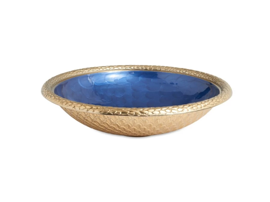 Julia Knight Florentine Gold 15-Inch Round Sapphire Decorative Bowl
