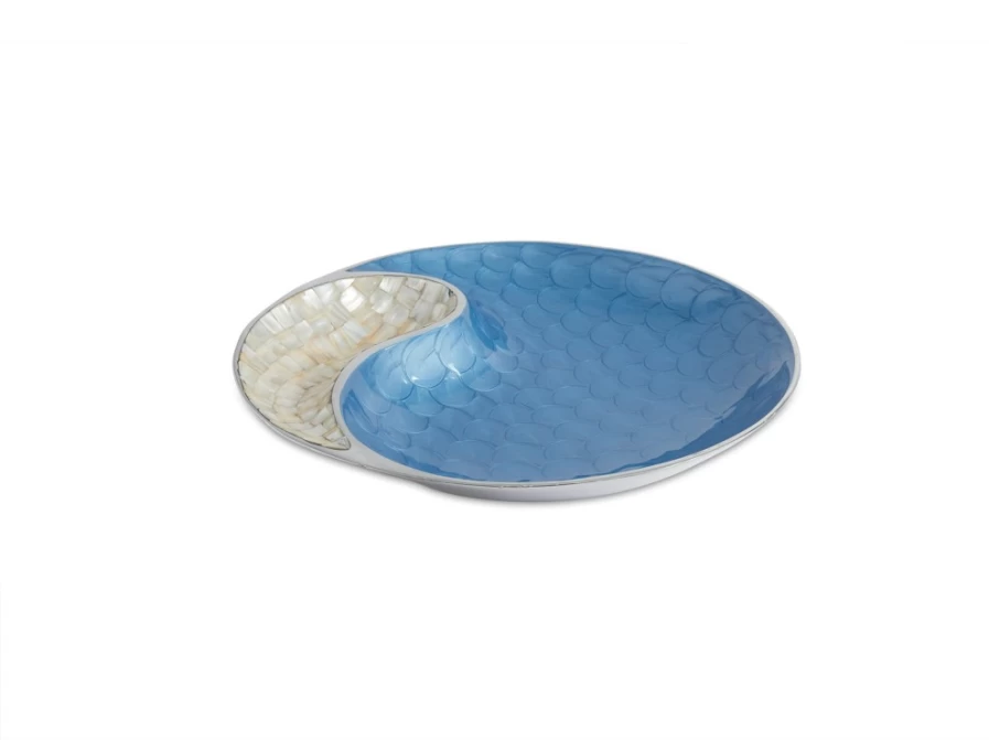 "Julia Knight 13-Inch Classic Yin Yang Ceramic Bowl in Azure Blue"