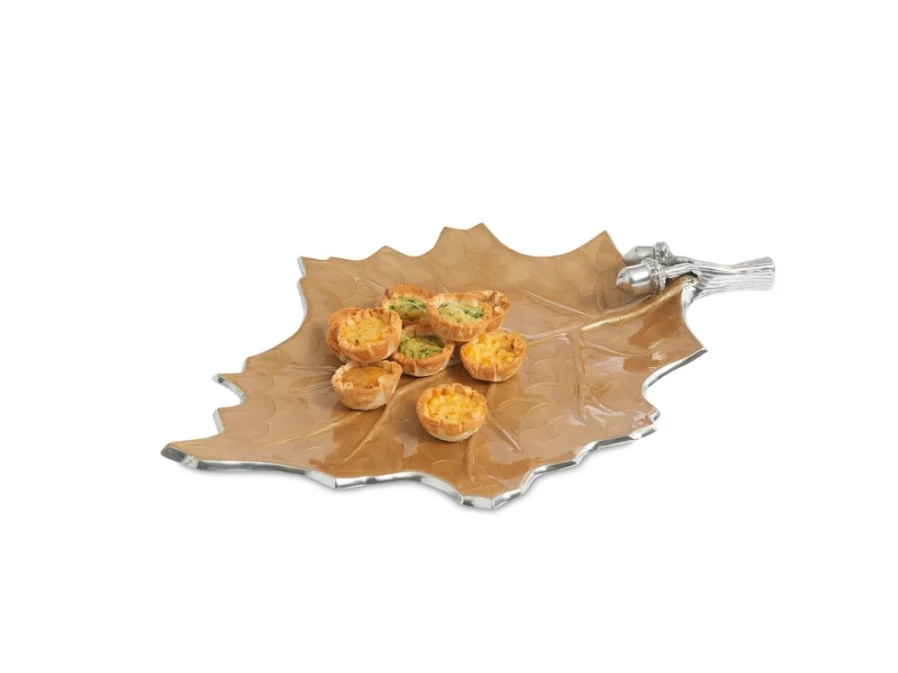 Julia Knight 18" Oak Leaf-Shaped Toffee Serving Platter
