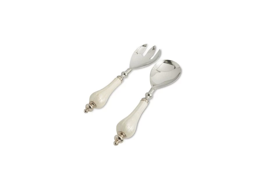 Julia Knight Peony Salad Serving Set - Elegant Snow White Design for Stylish Dining