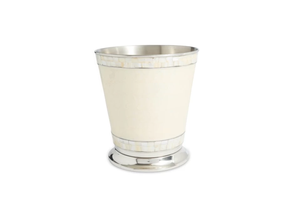 Julia Knight Classic 9.75-Inch Snow-Themed Waste Basket - Vintage Style Small Trash Can for Bathroom or Office