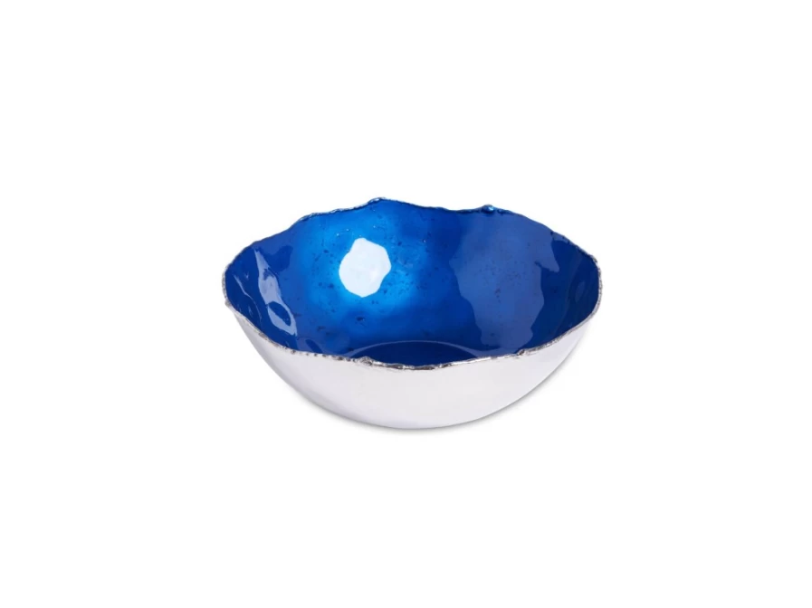 Julia Knight 6-Inch Cobalt Blue Shallow Bowl - Handcrafted Ceramic Cascade Design