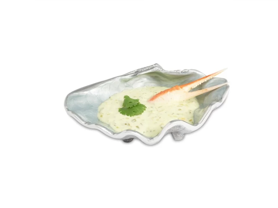 Julia Knight Tahitian Clam Shell Bowl - 8 Inch Handcrafted Hydrangea Decor, Beach Theme Home Accessory