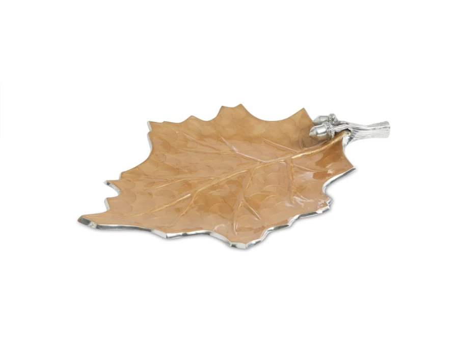 Julia Knight 18" Oak Leaf-Shaped Toffee Serving Platter