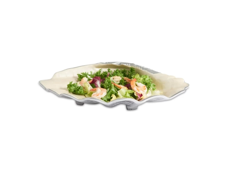 Julia Knight Tahitian Clam Shell Bowl - 17.5 Inch Handcrafted Decorative Seashell Bowl for Beach Home Decor